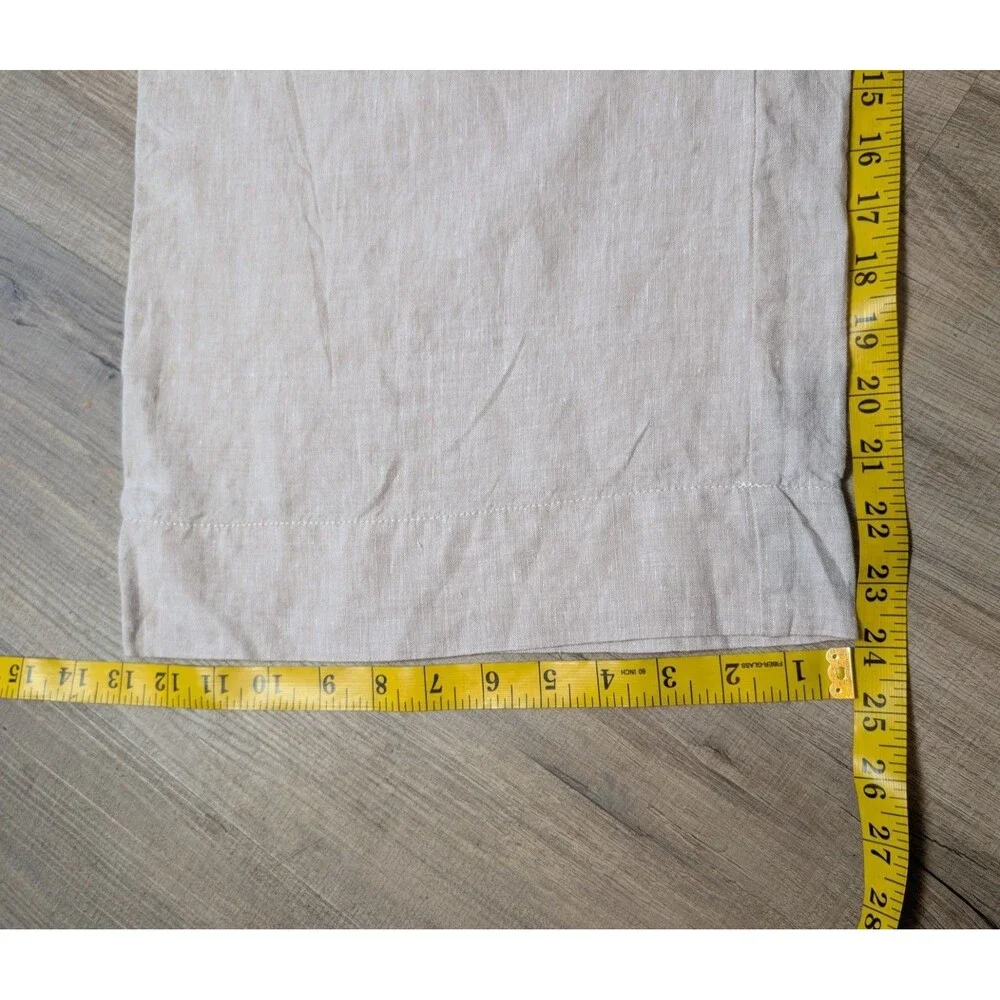 Lou & Grey LOFT Size S 100% Linen Wide Leg Pants Crop Cream Coastal Minimalist - Picture 10 of 10